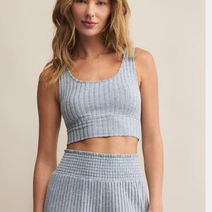 Z SUPPLY WOMEN'S ZOE RIB TANK BRA Medium Blue